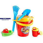 Trade Shop - Secchiello Con Accessori Paletta Innaffiatoio Barca Giochi Mare Bambini 752008 -