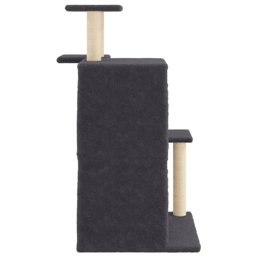 Tiragraffi per gatti torre per arrampicata giocattolo piattaforma per arrampicata con tiragraffi in sisal scuro 97 cm grigio 02_0022723