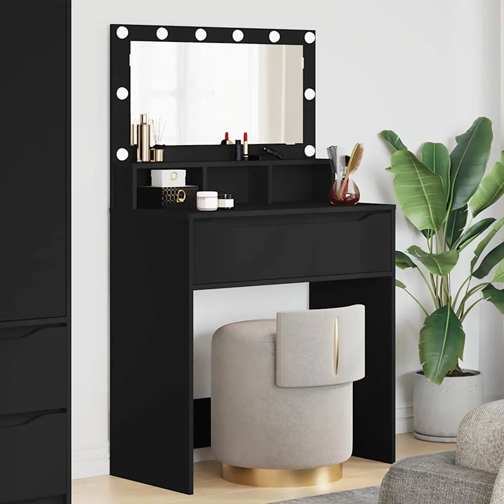 Tavoli da Trucco per Camera da Letto Nero 80 x 39,6 x 135 cm