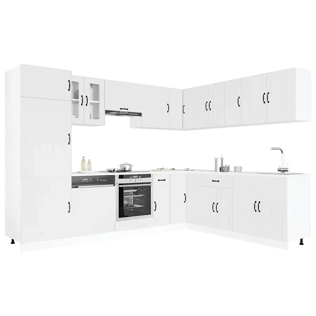 Set Mobili da Cucina 14 pz Lucca Bianchi Legno Multistrato 3314981