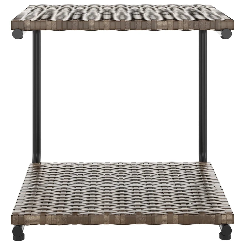 Lettino Prendisole per 2 Persone con Cuscini Polyrattan Marrone 48130