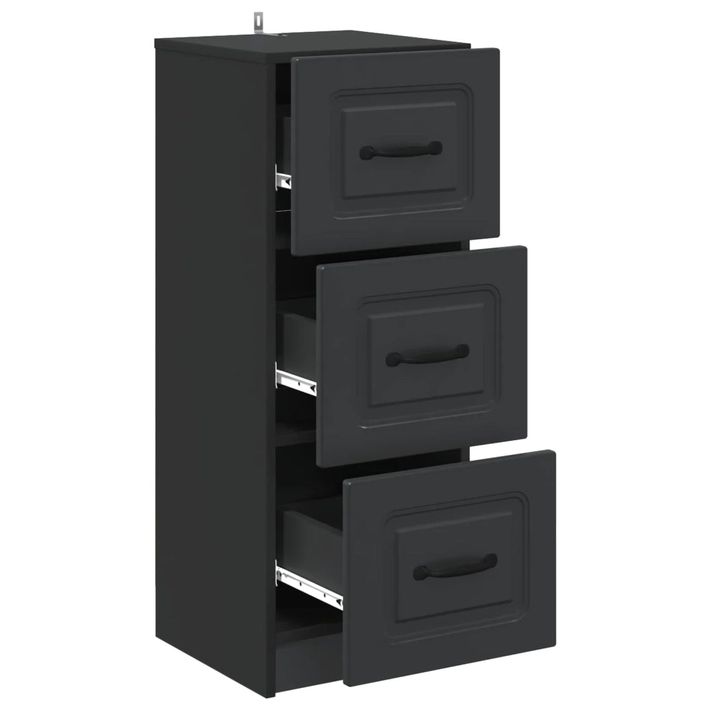 Mobile con Cassetti Nero 33 x 34,5 x 87 cm Legno ingegnerizzato 895766