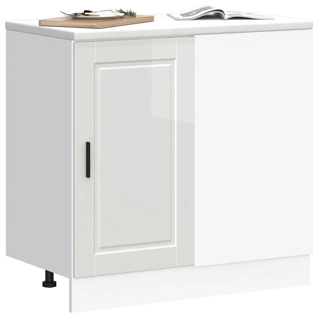vidaXL Base da Cucina Porto Bianco Lucido in Legno Multistrato