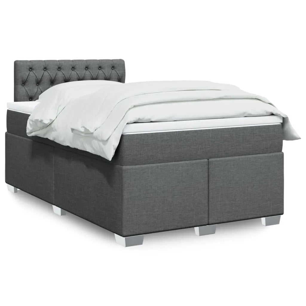 Giroletto a Molle con Materasso Grigio Scuro 120x200 cm Tessuto 3288163