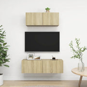 Set di Mobili Porta TV 2 pz-Set di 2 Credenza per TV Rovere Sonoma in Legno Multistrato 700169