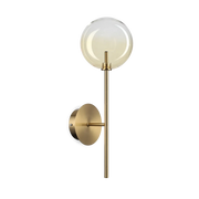 EQUINOXE APPLIQUE A PARETE OTTONE ANTICO E AMBRA IN VETRO 1 LUCE ATTACCO G4 LAMPADINA INCLUSA