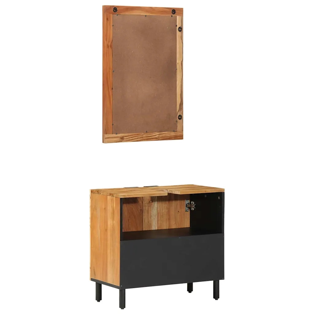 Set di mobili per il bagno con lo scaffale 2 pcs Marrone 3310012