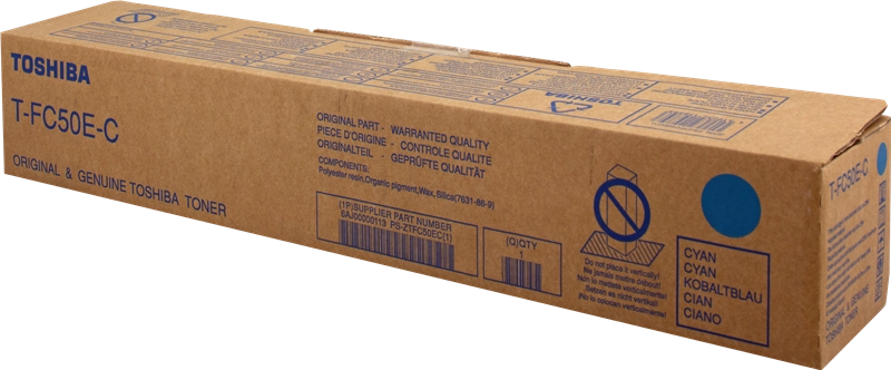 ORIGINAL Toshiba toner ciano T-FC50EC 6AJ00000113 ~33600 Seiten