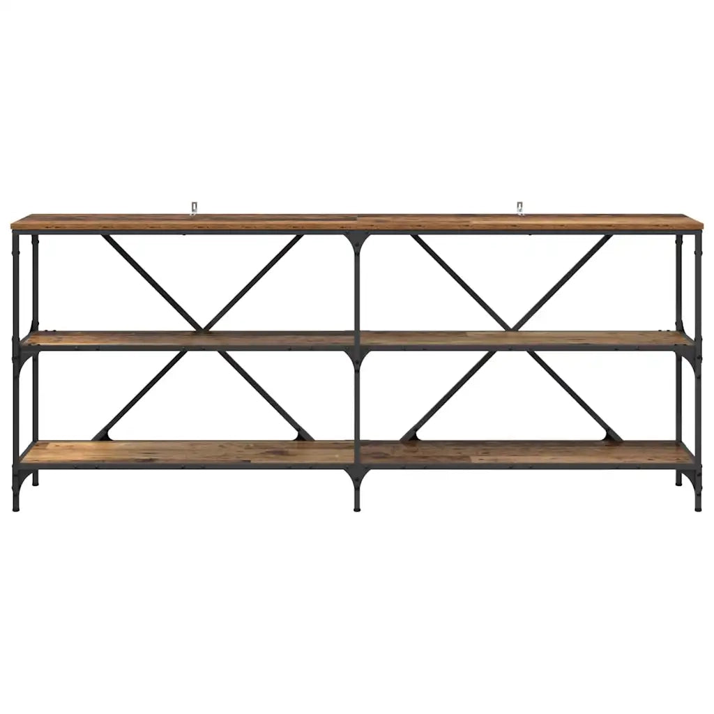 Tavolo consolle con lo scaffale Legno vecchio 180 x 30 x 75 cm 881905