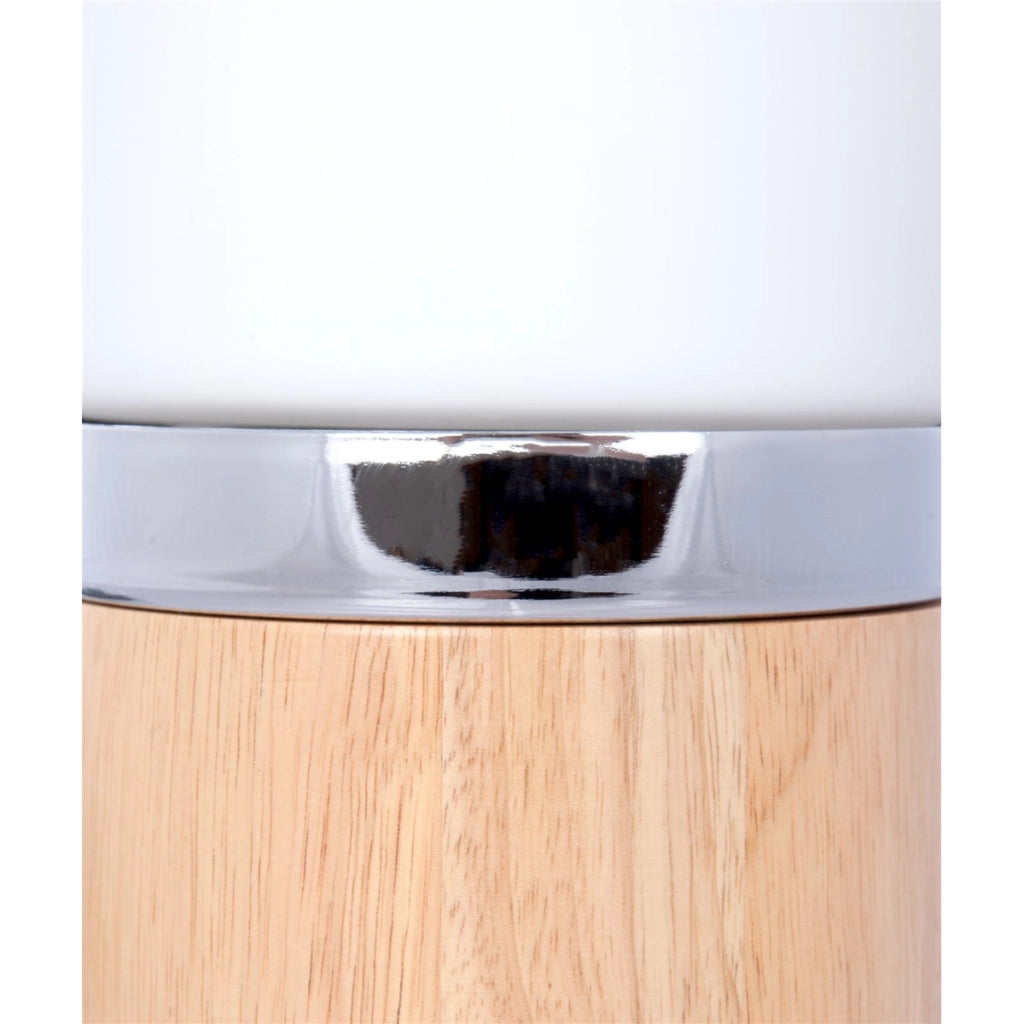 Lampada da tavolo Dia in vetro bianco e legno naturale