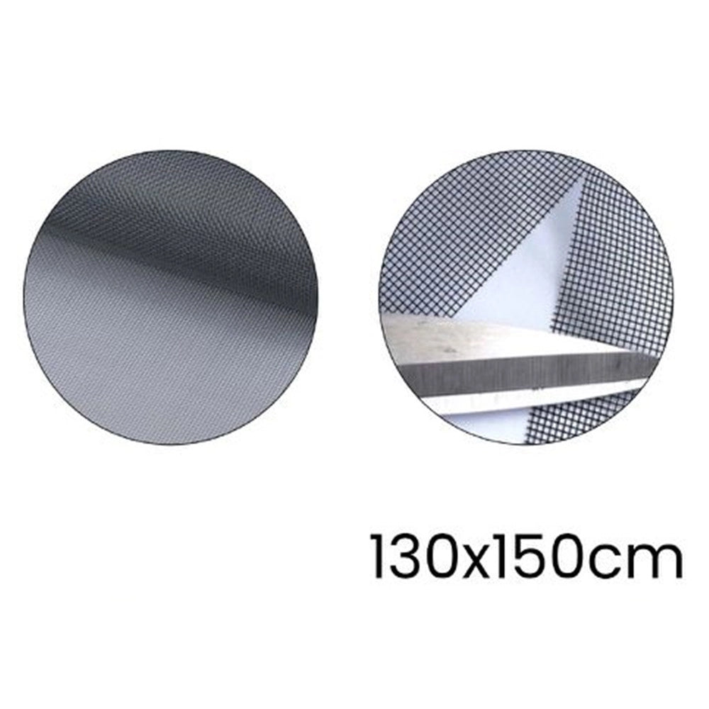 Trade Shop - Zanzariera Adesiva Velcro Per Finestra Grigia 130x150cm Protezione Dagli Insetti 614350 -