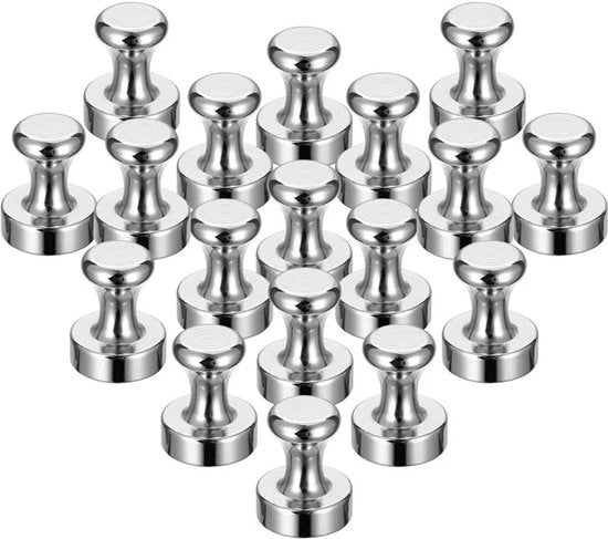 Set di magneti neodymium superforti, con 18 magneti a cono, mini magneti metallici, puntine per lavagne bianche e frigoriferi (12 x 16 mm)