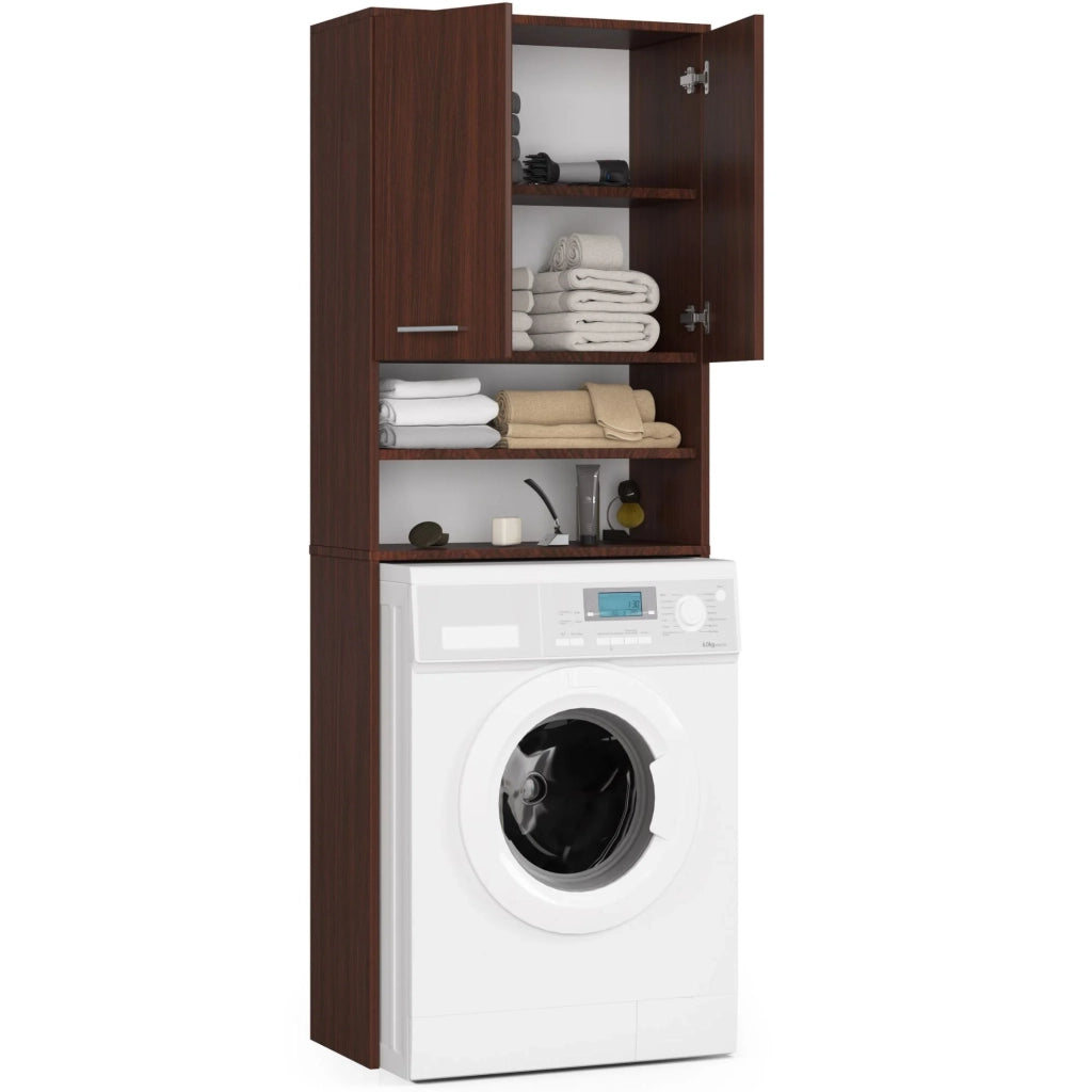 Colonna da bagno AKORD FIN per incasso di una lavatrice Wengé 64 cm 2 ante 64x30x180 cm