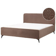 Letto matrimoniale in bouclé con struttura a doghe 180 x 200 cm stile classico camera da letto