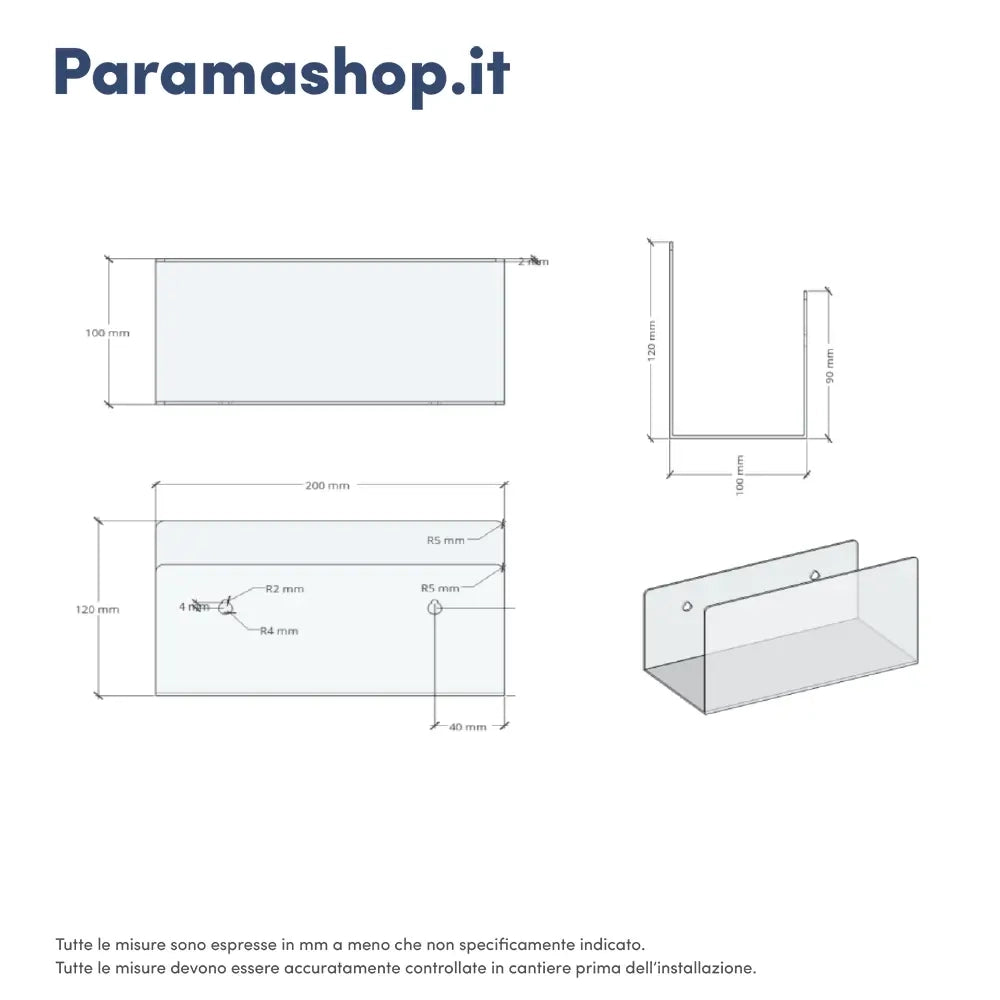 Mensola doccia portaoggetti da 20cm in alluminio bianco opaco | Alta