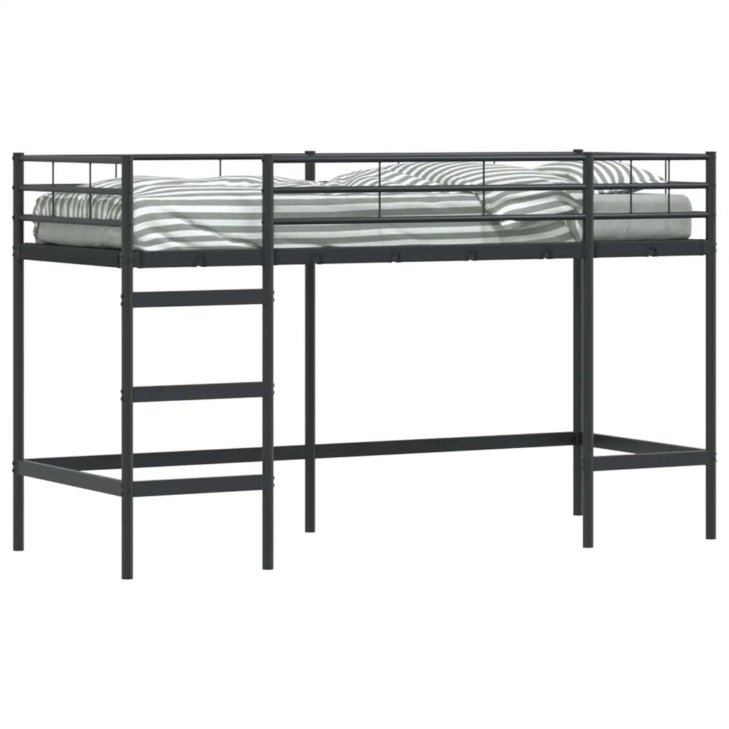 Struttura del letto loft per bambini Nero 90 x 190 cm Acciaio