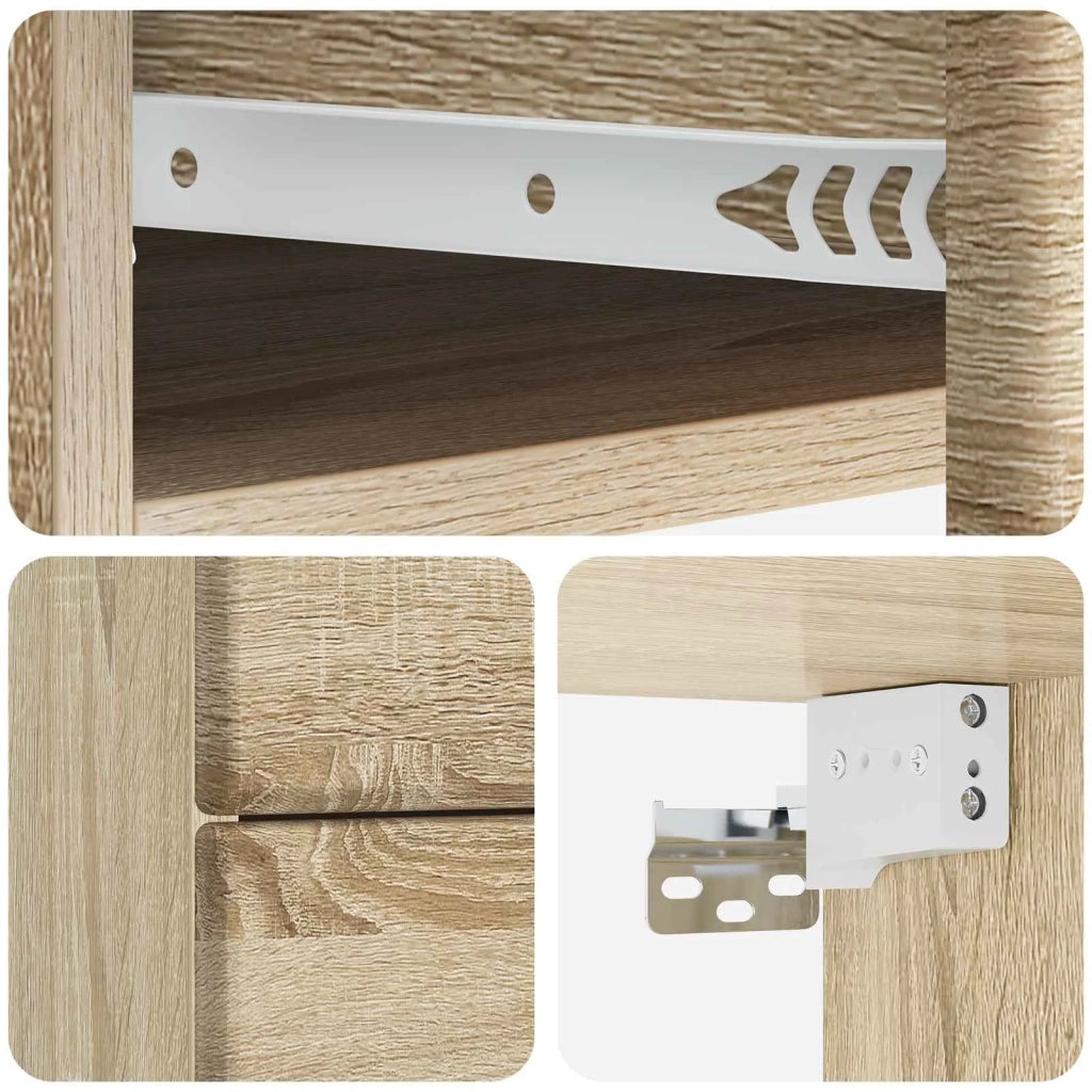 Mobiletto da notte a muro Rovere Sonoma 34,5 x 33 x 40 cm 899149