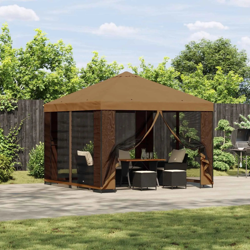 Gazebo 3 x 3 m Beige Poliestere e Acciaio 190 900325