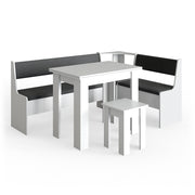 Vicco Gruppo panca ad angolo Bianco 180 x 41.5 cm con tavolo