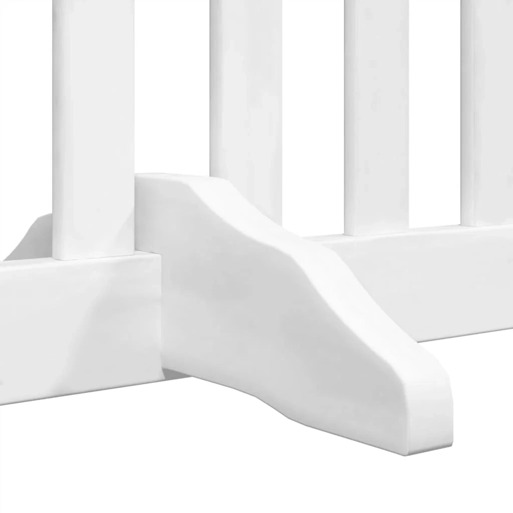 Cancelletto di sicurezza per animali domestici porta pieghevole 12 pannelli legno di pioppo bianco 02_0023128