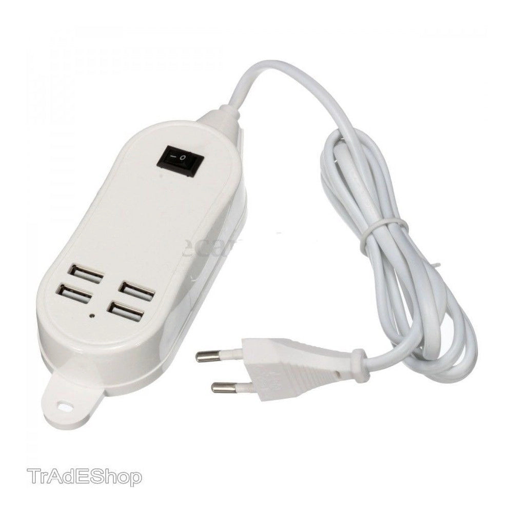 Trade Shop - 5a 3a 4 Porto Usb Da Muro Caricabatteria Adattatore Alimentazione Per Smartphone -