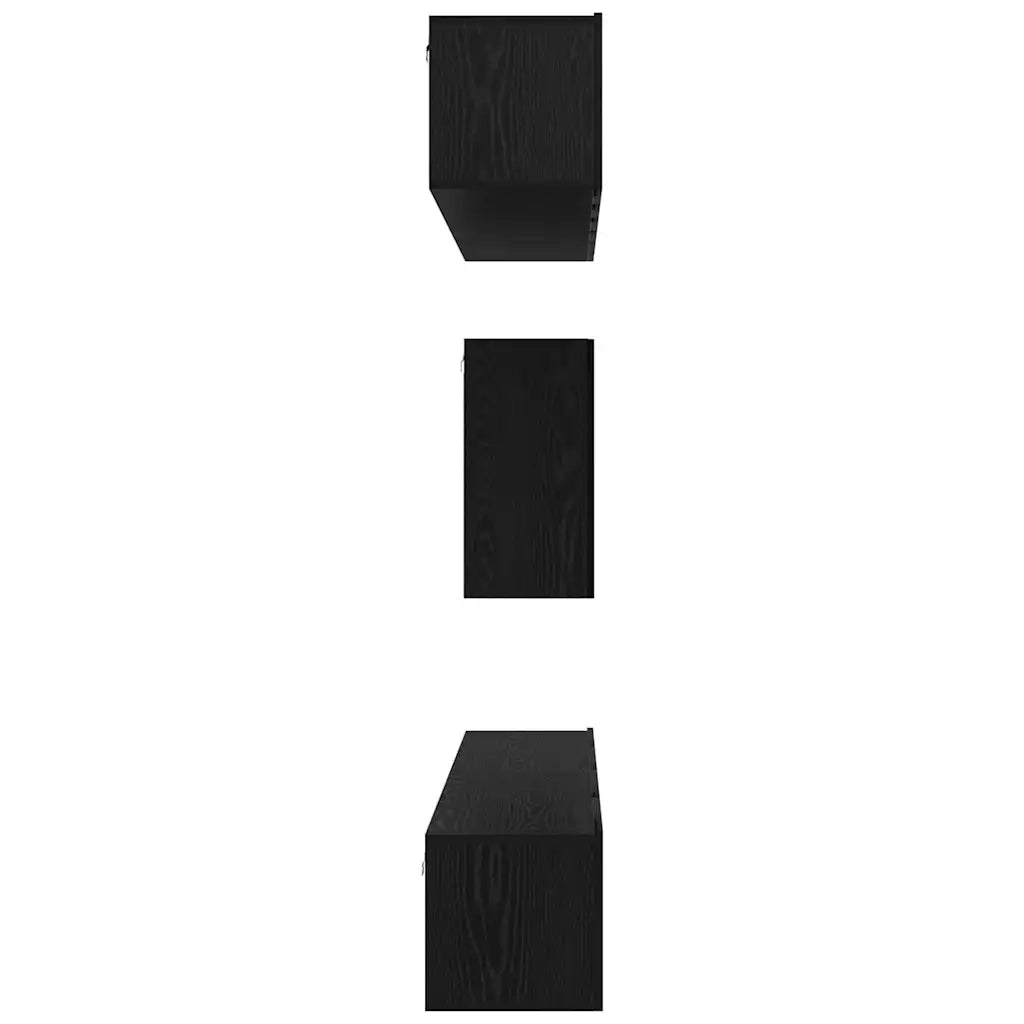 Set mobile TV con cassetto 6 pcs Rovere Nero Legno multistrato 3393442