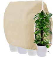 Copertura invernale per piante, respirante 85 g/m² copertura per vaso di piante con chiusura e cordino per protezione dal gelo per palme da appartamento invernali beige