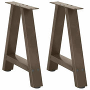 Set di 2 gambe per tavolino da caffè a forma di A 38 x 42-43 cm stabilità ottimale estetica moderna acciaio nero 02_0057111