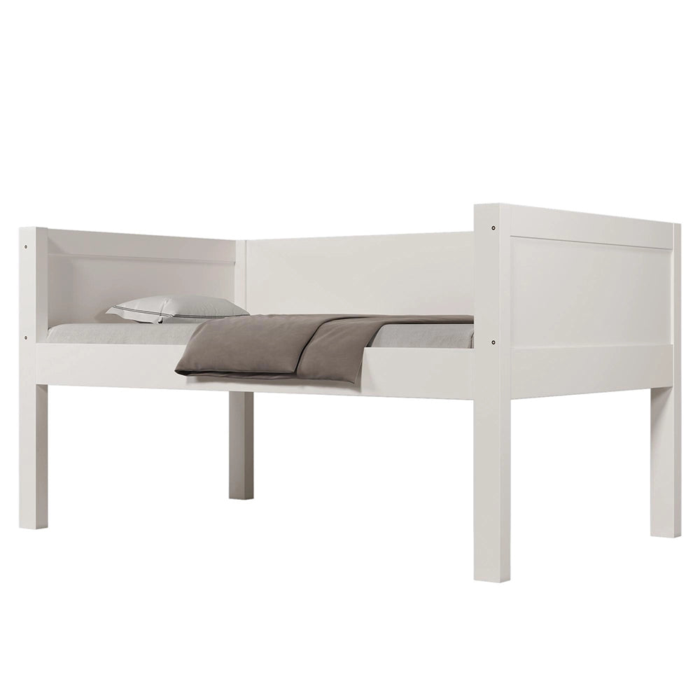 Letto a castello separabile-Xylo-90x200cm, scala flessibile, design slitta, bianco