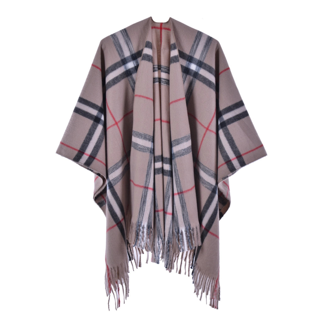 Mantella da sfilata di moda Classic Baggage, sciarpa calda in cashmere con spacco