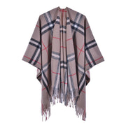 Mantella da sfilata di moda Classic Baggage, sciarpa calda in cashmere con spacco