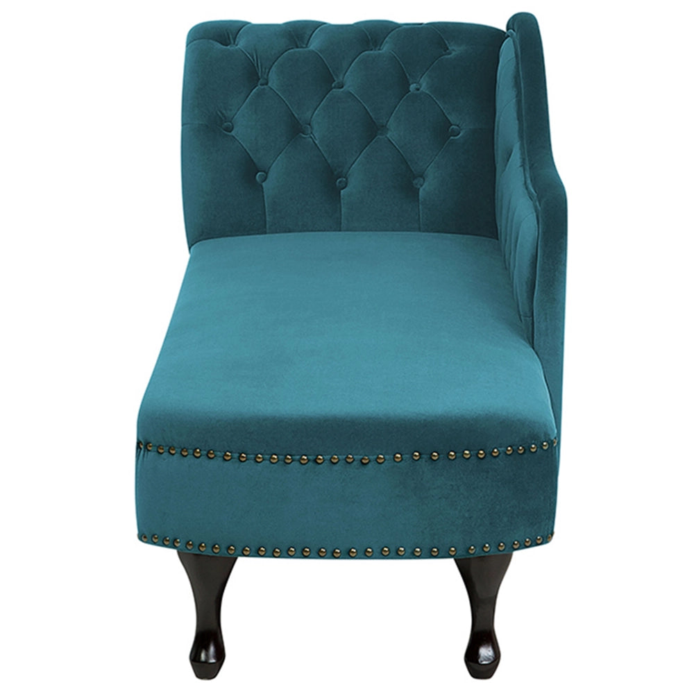 Chaise longue Foglia di tè Velluto versione sinistra Abbottonato soggiorno