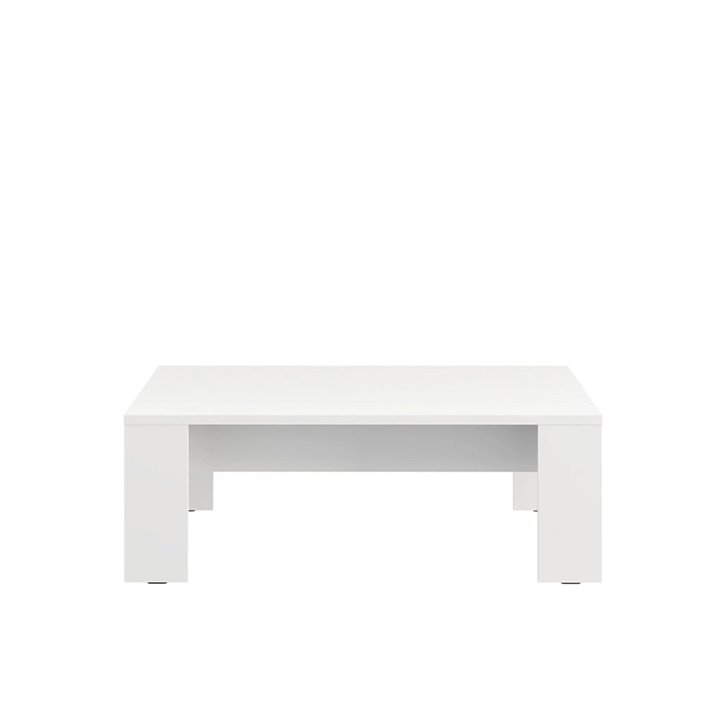 Bertona, Tavolino da Salotto Piano Effetto Doghe, 120x67x43h cm Bianco