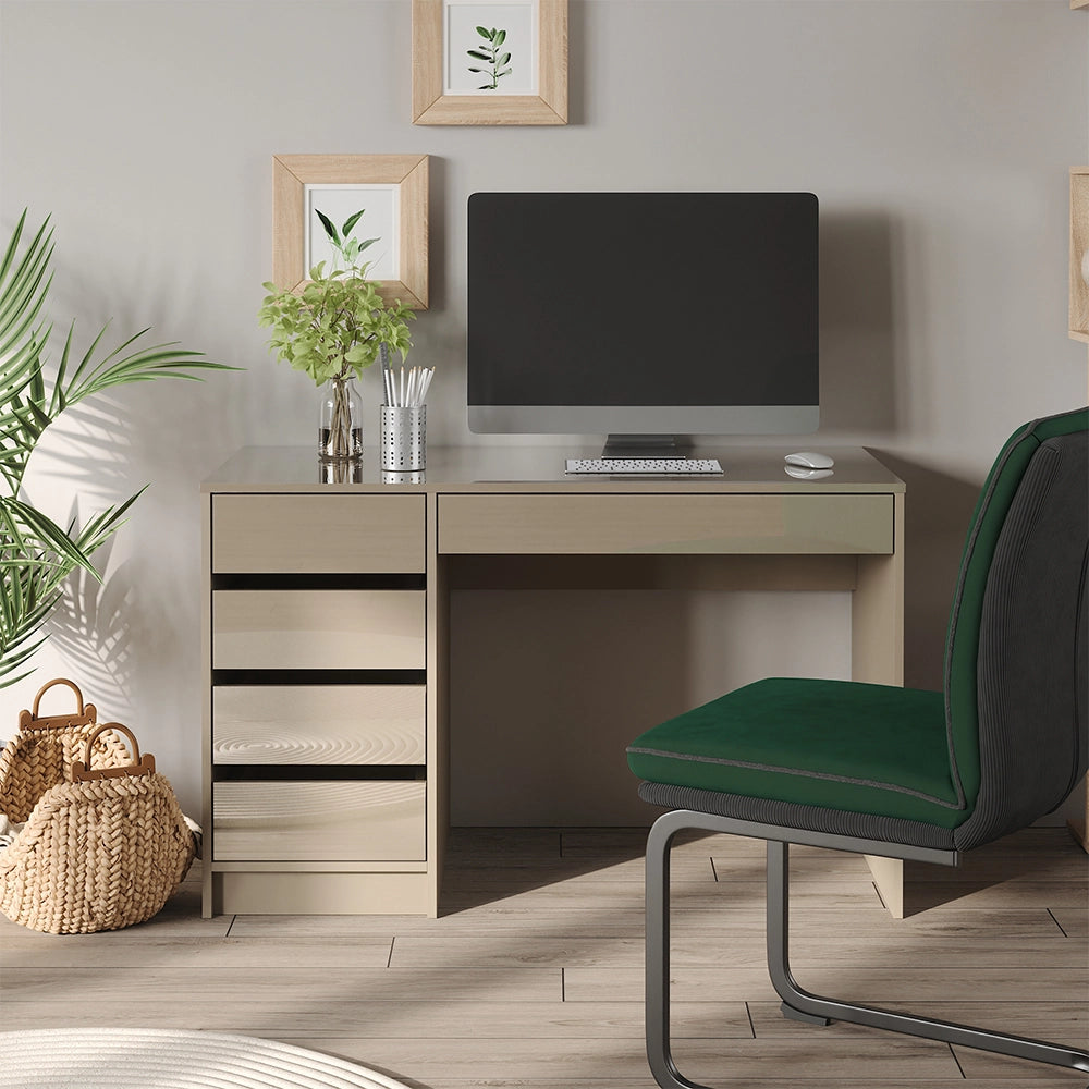 Vicco Scrivania Grigio lucido 55 x 120 cm con cassetti