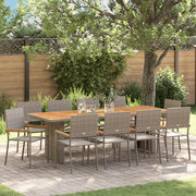 Set da Pranzo da Giardino 11 Pezzi Grigio in Polyrattan
