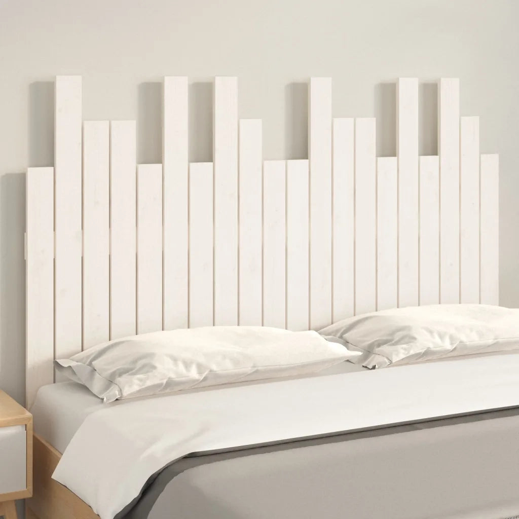 Testiera | Testata da Parete Bianca 127,5x3x80 cm Legno Massello di Pino