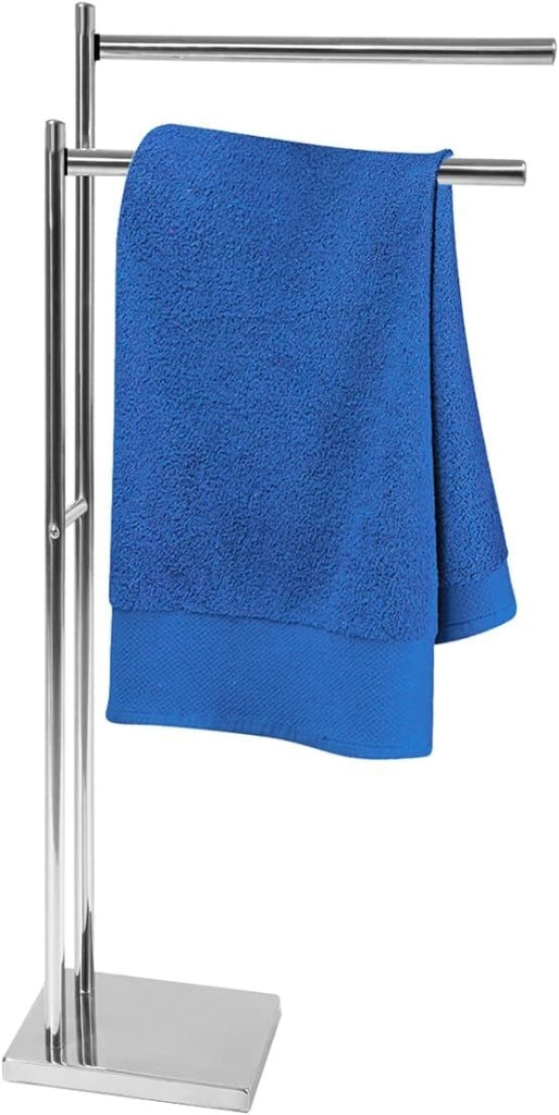 Piantana Portasciugamani da Bagno 2 Posti in Acciaio Inox Cromata Artex