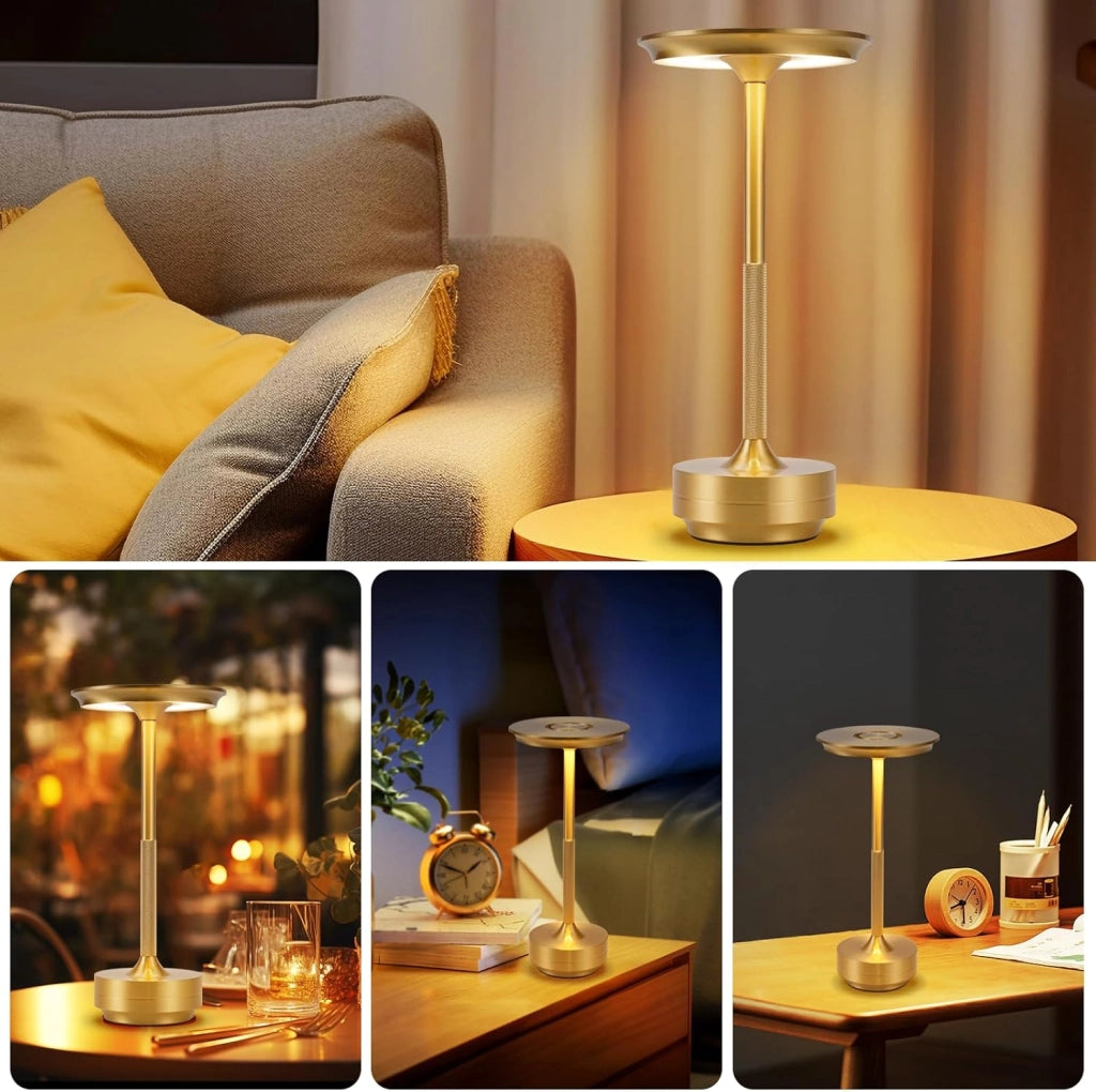 ZMH Lampada da tavolo wireless set 2 pezzi batteria touch dimmerabile USB ricaricabile per comodino camera letto