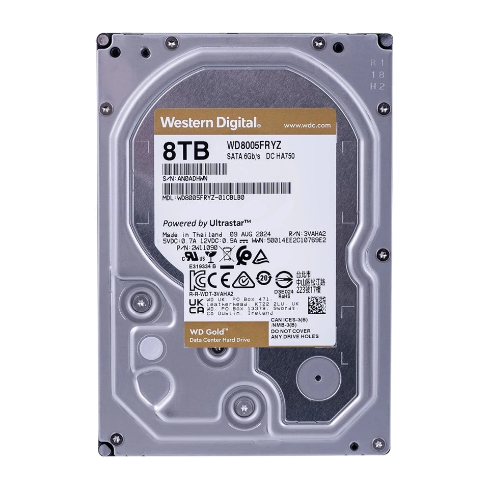 Western Digital Gold WD8005FRYZ hard disk interno da 3,5" 8 TB Serial ATA III
