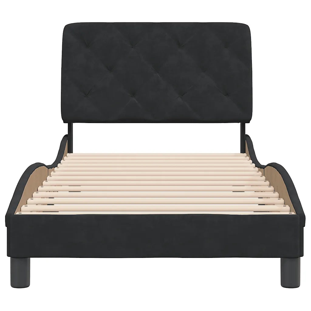 Giroletto senza Materasso Nero 80x200 cm in Velluto 3207889