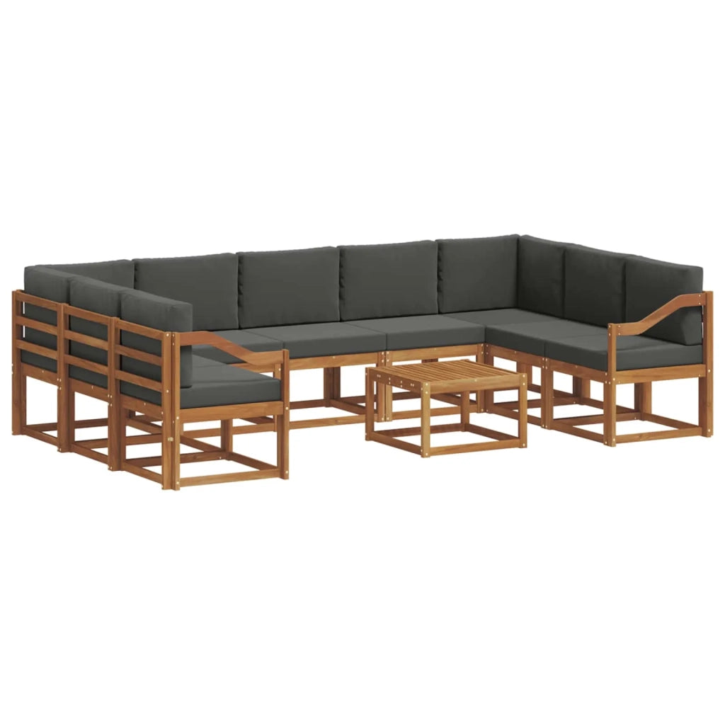 Set di divani da esterno 10 pcs Naturale e Antracite