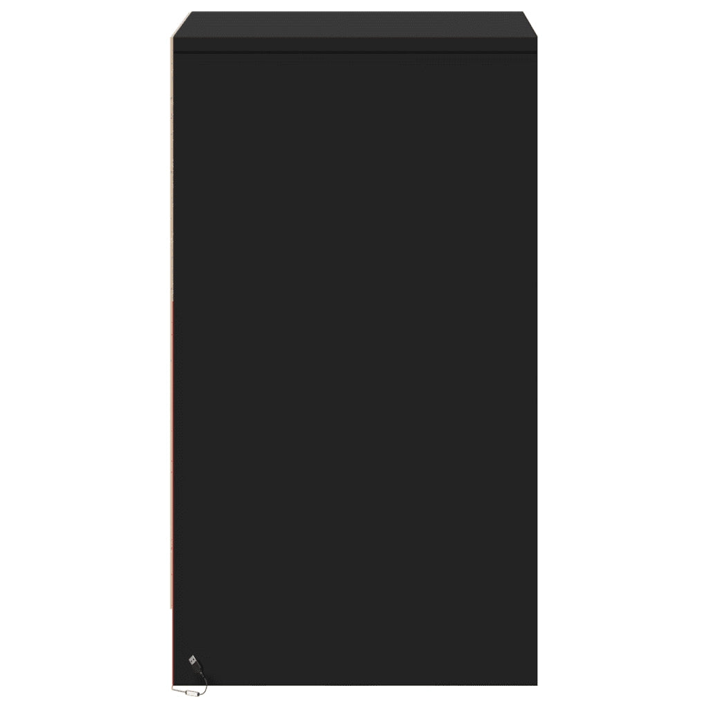 vidaXL Comodino con Luci LED Nero in Legno Multistrato