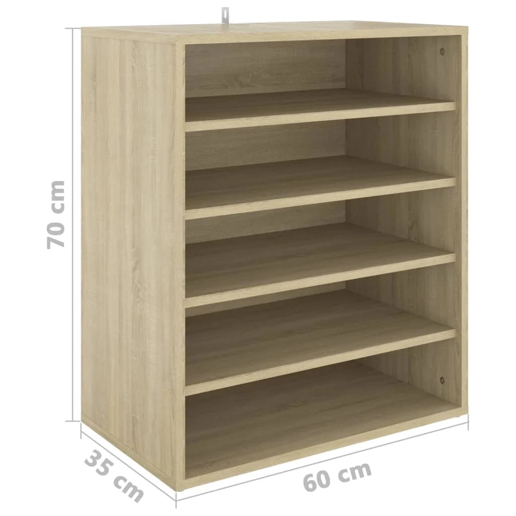 Scarpiera mobile contenitore per scarpe mobile per ingresso/corridoio/soggiorno legno Sonoma 60 x 35 x 70 cm marrone legno ingegnerizzato 02_0021716