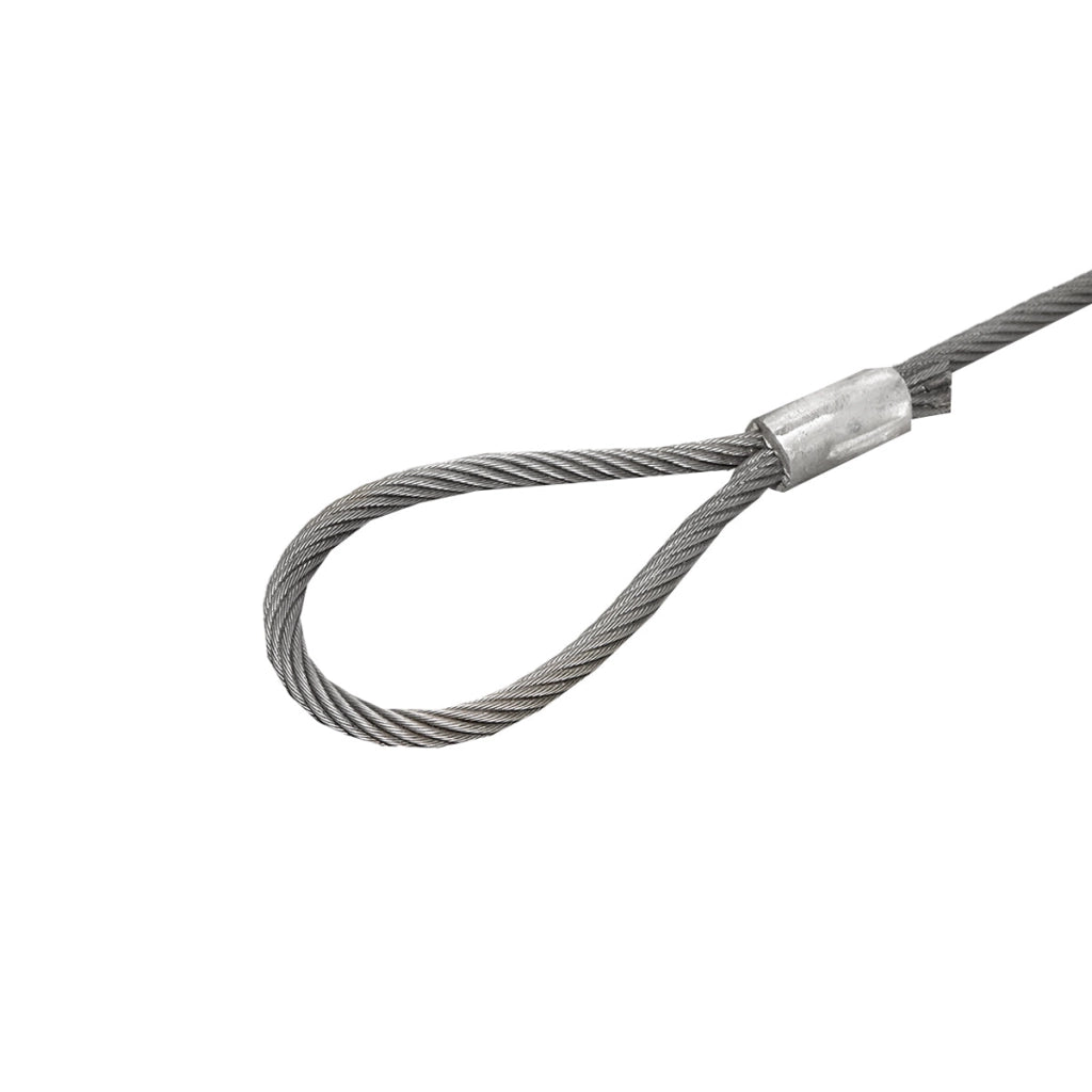 Cavo/fune in acciaio per verricello con spessore di 18 mm e lunghezza di 4 m con anelli per il traino o il sollevamento