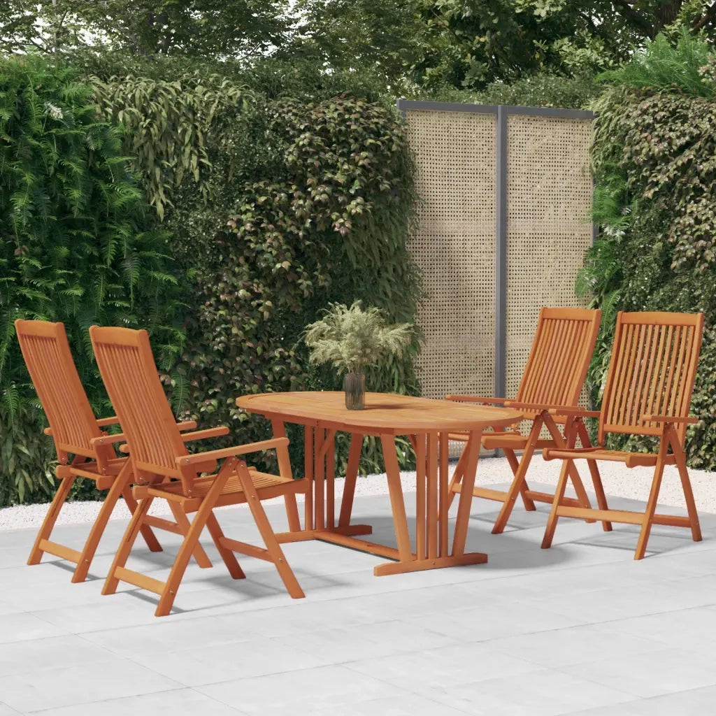 Set da Pranzo per Giardino 5 pz in Legno Massello di Eucalipto 3087341