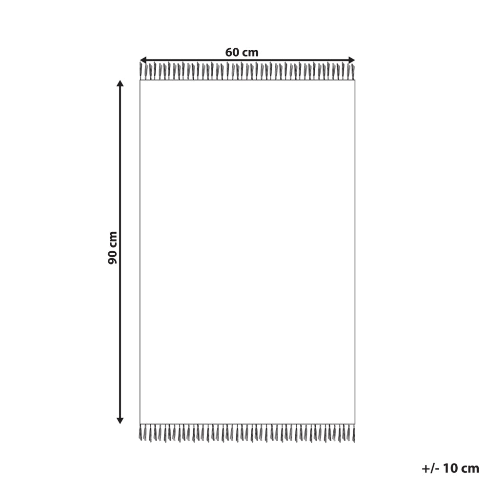 Tappeto Beige Cotone 60 x 90 cm Motivo decorativo geometrico Stile Boho Soggiorno Bambini Stanza dei bambini