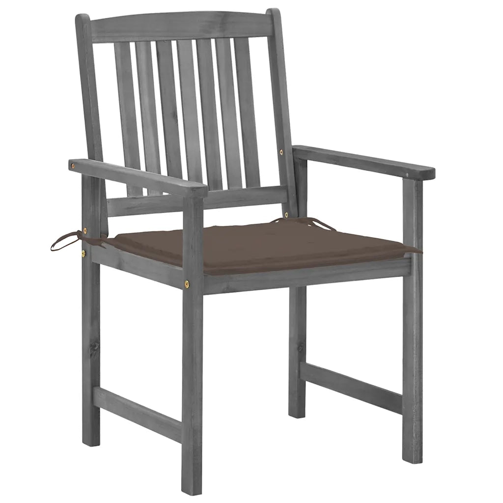 Sedie da Giardino con Cuscini 2 pz in Massello di Acacia Grigio 3061237