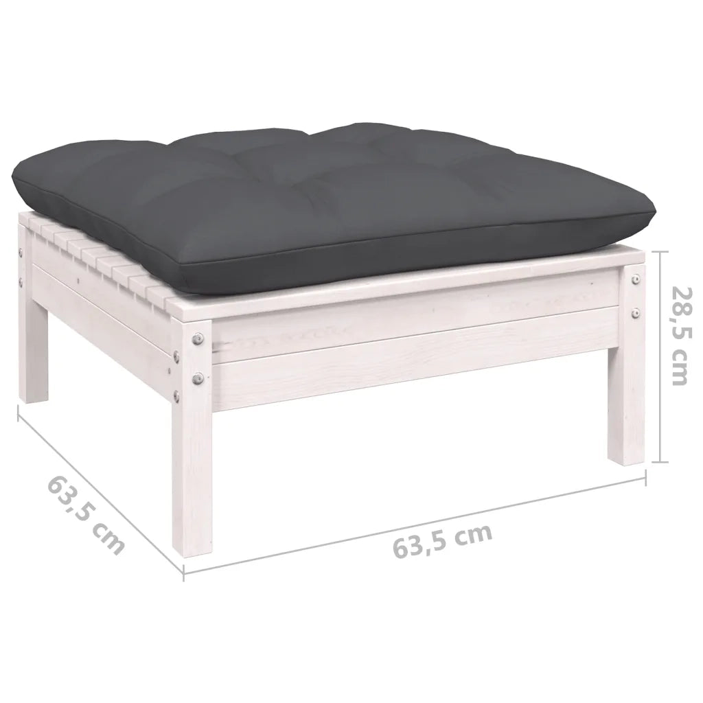 Set Divani da Giardino 10 pz con Cuscini Bianchi Legno di Pino cod mxl 44441