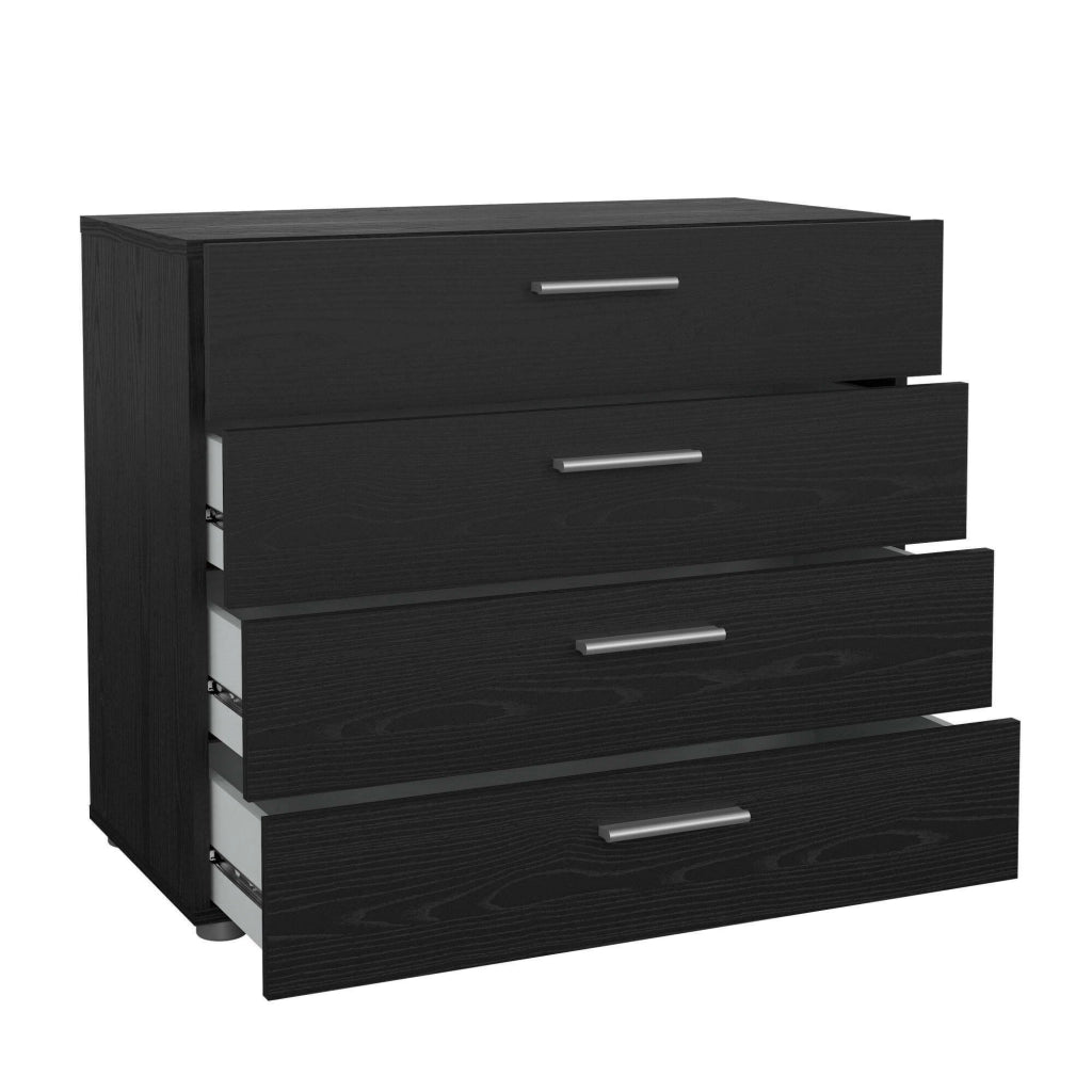 Cassettiera Arwen, Settimino multiuso, Comò camera da letto, Mobile con cassetti, 80x40 h68 cm, Nero
