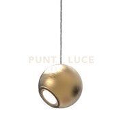 NEMO-OS Sospensione 1 luce senza base  attacco GU10 lampadina inclusa colore ottone spazzolato diametro 12cm